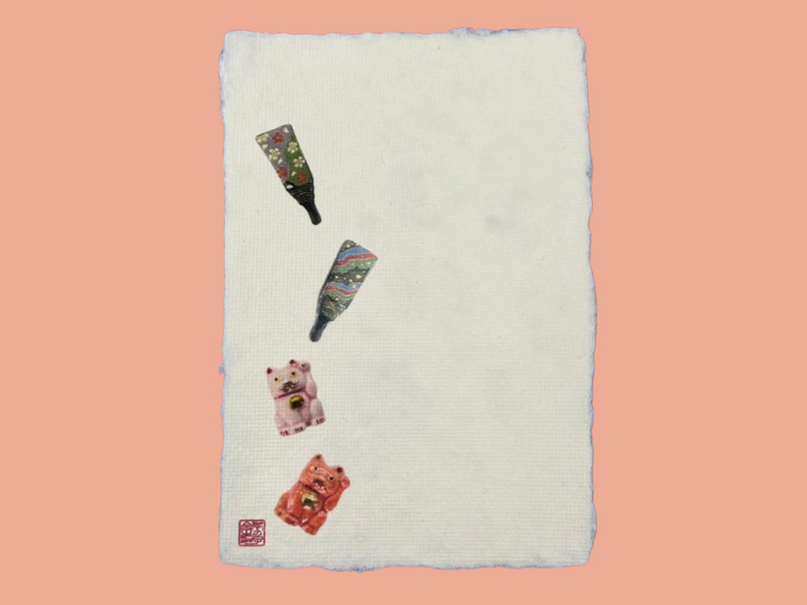 羽子板と招き猫